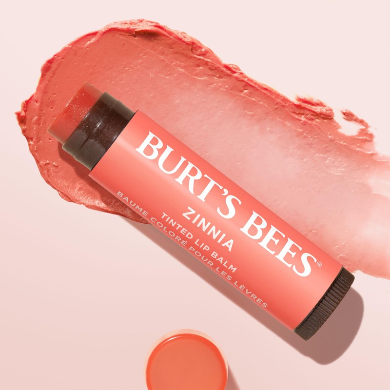 Burt's Bees 100% Natural Tinted Lip Balm, Zinnia, 0.15 Oz,