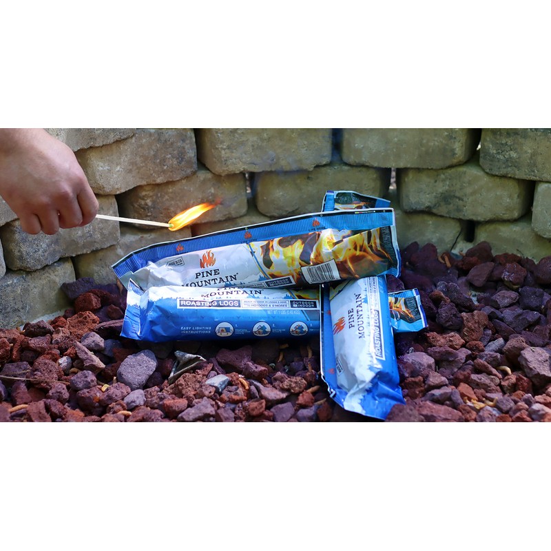 Pine Mountain Roasting Logs, Cooking firelogs for Campfire, Fireplace, Fire