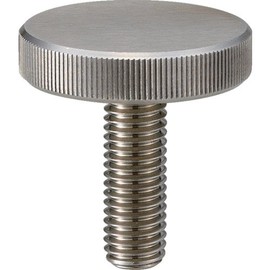 TRUSCO TKKBF-M6X25 Knurling Knob, Flat Type, Male Screw, Steel, Outer Diameter 24 x M6 Screw