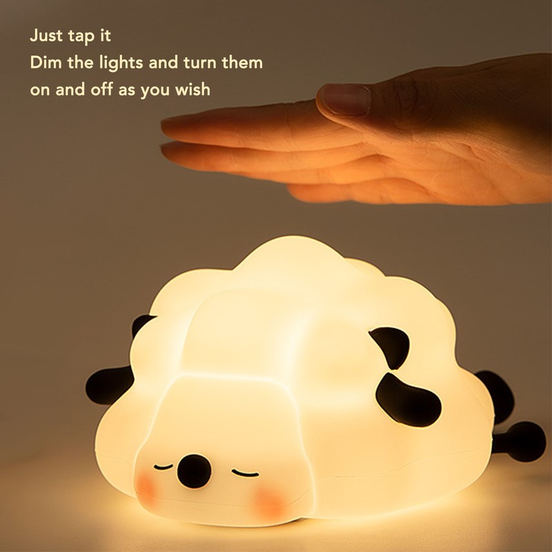 Night Lamp Cute Cartoon Sheep Modeling Three Speed Lighting Eye