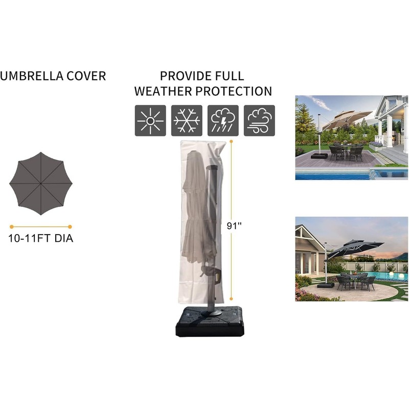 PURPLE LEAF Large Patio Umbrella Parasol Cover UV Resistant Outdoor