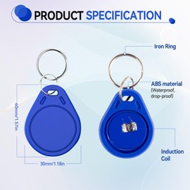 Aepiraza Ultralight C ULC RFID Key Fob, 13.56MHz Contactless Ticket IC MF0ICU2 RFID Key Fobs, NFC Key fob Token Tag Key Cards Compatible with Upgraded SAFLOK, KABA, ONITY and Salto Locks (50Pcs,Blue)
