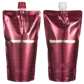 Milbon Pramia Enrich Shampoo 13.5 fl oz (400 ml) + Treatment M 14.5 oz (400 g) Refill Set