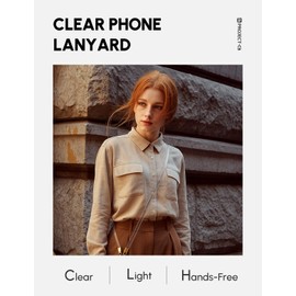 project-cb Phone Clear Lanyard,Tether Tab 2,Crossbody Strap,Lanyards for Around the Neck,Clear patch(Clear-G)
