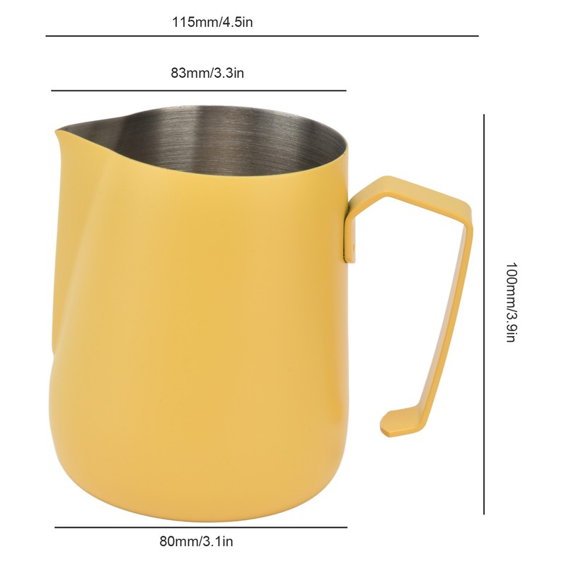 Milk Frothing Pitcher Thickened Frother Cup 450ml with Pointed Spout