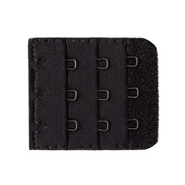 Emefeel Bra Extension Hooks, Size Adjustment, Extension Hooks, 3 Rows x 3 Tiers, 1.8 inches (45 mm) (Set of 3), Black