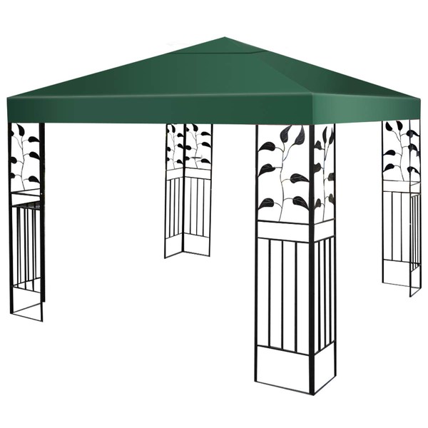 COSTWAY 3x3m Gazebo Top Cover Roof Replacement, Outdoor Waterproof Canopy Tent Roof Top Spare Part for Garden Patio (1-Tier, Green)