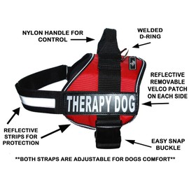 Doggie Stylz Therapy Dog Harness with Removable Saddle Bag Backpack Pack Carrier Traveling Carrying Bag. 2 Removable Therapy Dog Removable Patches. Please Measure Dog Before Ordering. Made