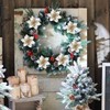 jim`s cabin Artificial Flowers Pack of 12 Glitter Poinsettias for