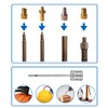 Bicycle Inflator Adapter, Brass, 5-Piece Set, Presta / US /