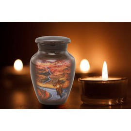 Motorcycle Keepsake Urn - Motorcycle Mini Cremation Urn for Ashes - Highway to Heaven Token Urn - Motorcycle Lovers Sharing Urn - Bikers Memorial Mini Ash Urn with Premium Case & Velvet Bag (Keepsake)