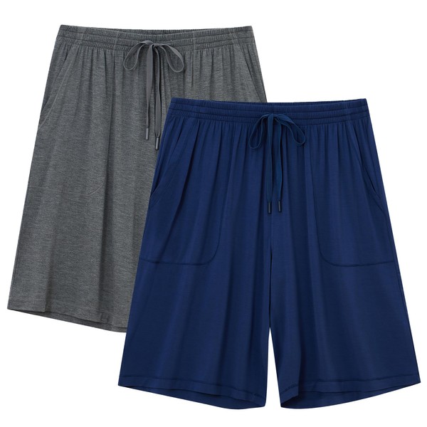 EA'S SECRET Mens Pajama Shorts Bamboo Drawstring Men's Sleep Shorts