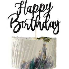 YUINYO YUINYO - Decoración para tarta de cumpleaños con purpurina hecha a mano, ideal para decorar tartas de cumpleaños, fiestas de cumpleaños, papel de la más alta calidad