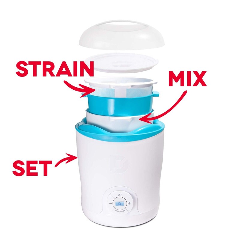 Dash Greek Yogurt Maker Machine LCD Display & Containers Parfaits