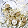 White and Gold 80th Birthday Party Favor Stickers - 180