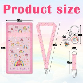 LIHIQIYA School Gift Girls Children Purse Children Girls School Child School Cone Filling Ideas Wallet with Saying Alles Gute zur Schulanfang Children Gifts for First Day of School, pink, Modern