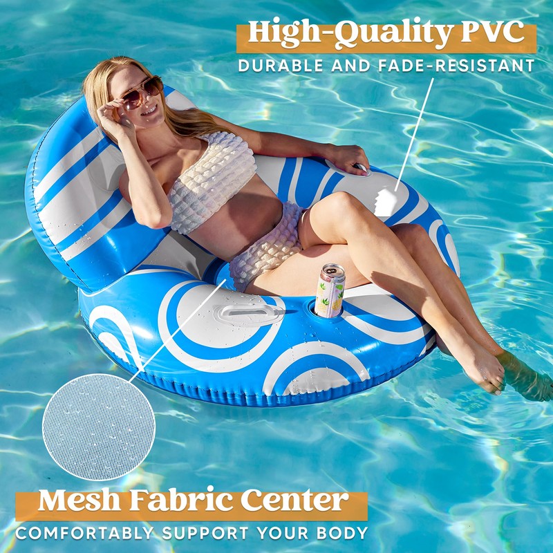 Sloosh Inflatable Pool Floats Lounger - Pool Floaties Blow Up
