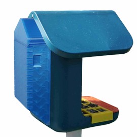 XL Seed Hopper Extender for Bird Feeder (Transparent Blue)