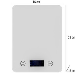 Bluefox "Topaz" Dijital Mutfak Terazisi - 10kg Kapasiteli, Temperli Cam Yüzey, Dara Fonksiyonu, LCD Ekran ve Otomatik Kapanma Özelliği