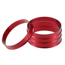A ABSOPRO Car Hub Centric Rings OD 67.1mm to ID 66.1mm Hub Centric Rings Wheel Bore Center Spacer Aluminum Alloy Red (Set of 4)