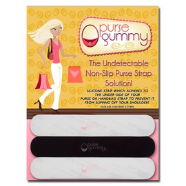 Purse Gummy Stop Strap Slips - Non Slip Grip Strip Pad for Handbag Straps - Shoulder Bag, Tote bag, Diaper Bag Cushion Accessory - Set of 6 Pieces Black and Semi-Clear