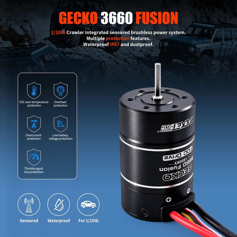 Gecko 3660 1800KV Motor +40A ESC Integrated Motor & ESC