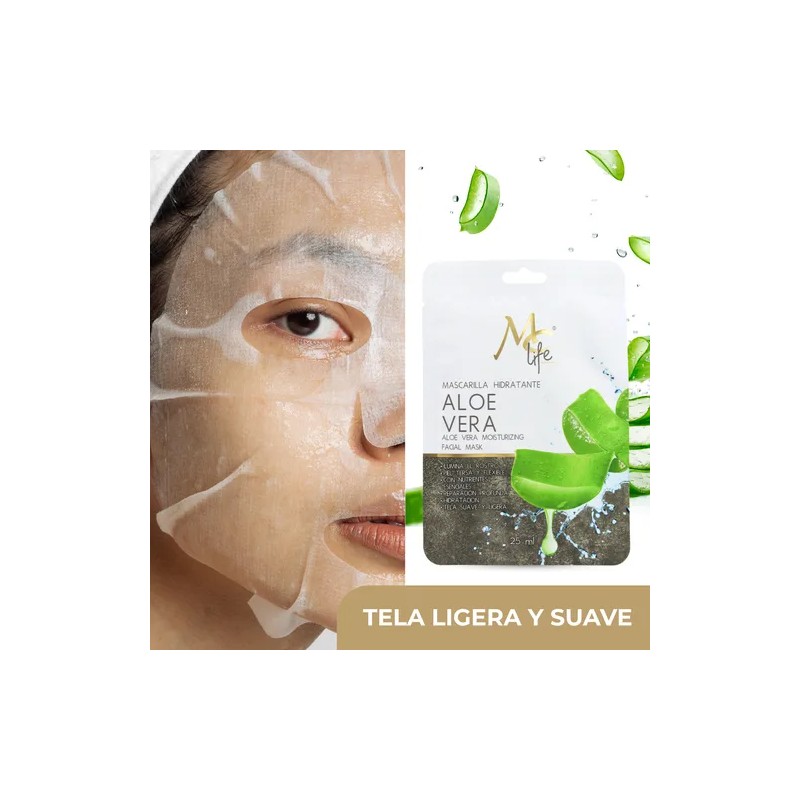 Mascarilla Facial Hidratante Aloe Vera, Skincare. Mc Life