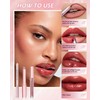 3 in 1 Brown Lipstick&Lip Gloss&Lip Liner Combo for Women,Matte