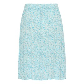 KAFFE Rock KAamber Women's Skirt Summer High Waist A Line Short Knee-Length Skirt, Blue Atoll Petit Fleur, 44