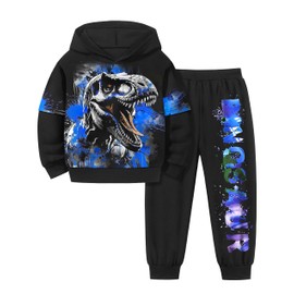 TyeSmo Toddler Boy Clothes 3t 4t Boys Clothes Dinosaur Print Hoodies Boys 4t Clothes Long Sleeve Tie-Dye T-Rex Sweatpants Toddler Boy Outfits Fall Winter Spring