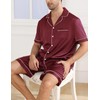 Veseacky Mens Silk Pajamas Satin Silk Pajama Sets for Mens