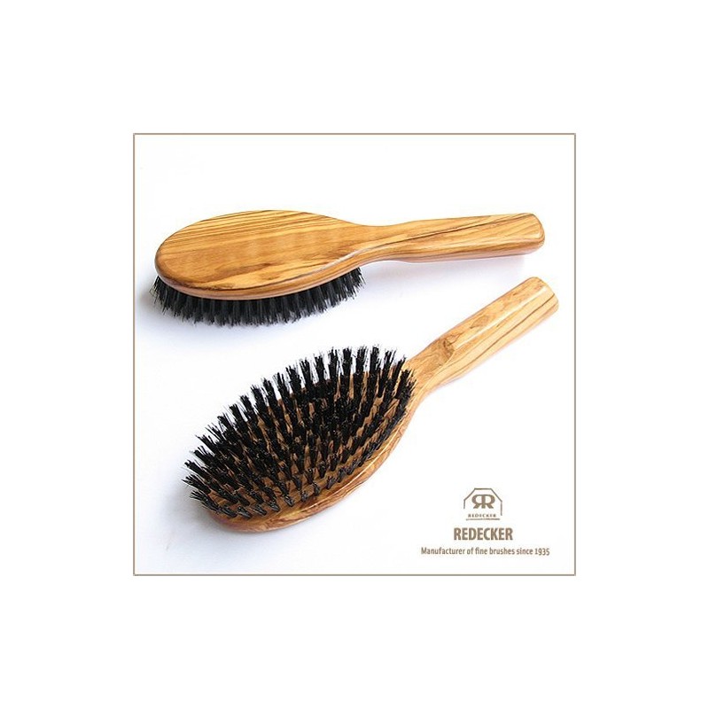Redecker Olive Wood Hair Brush (Boar Hair) / Oval Size