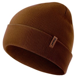 ROXUN Beanie for Men/Women Knit Cuffed Soft Warm Winter Hat Unisex Stocking Cap Coffee