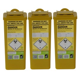 3x Sharpsguard Sharps Bin 0.5 litre - Yellow (Multi Pack)