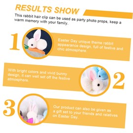 BIUDECO 2pcs Plush Hair Clips for Boy Girl and Comfortable Headdress Easter Lovely Hair Decoration for Girls for Daily Wear and Parties
