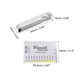 PATIKIL Feeler Gauge Dual Marked Measuring Tool 32 Blades Stainless Steel Silver and Gold String Action Ruler for Guitar Player