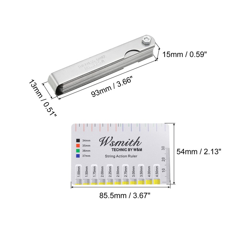 PATIKIL Feeler Gauge Dual Marked Measuring Tool 32 Blades Stainless