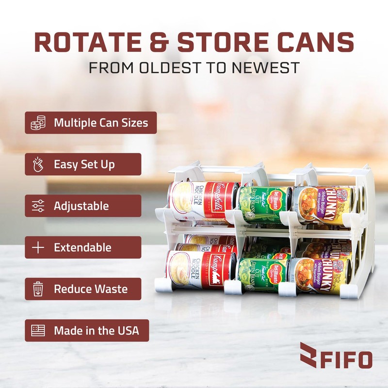 FIFO Countertop Mini Can Tracker Holds 30 Standard 10-24 Oz