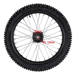 17 inch Front Rim Wheel Tire Tube Assembly for Apollo RFZ SSR 125cc XR CRF DB KLX125 KX85 TTR125 YZ85 YZ80 RM80 Dirt Pit Bike Tao Tao BD17 with 15mm Axles Includes Brake Rotor (17 inch)