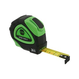 RECA Profi Rollbandmaß 3 m x 16 mm – Nylonband mit vertikaler Rückseite, Gürtelclip, automatischem Einzug & schlagfestem 2K-Gehäuse