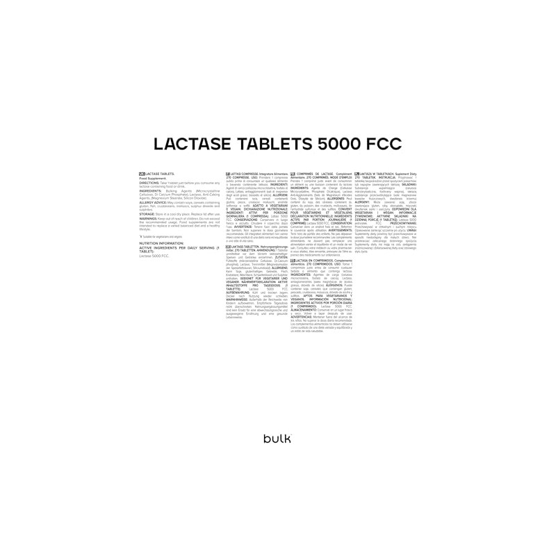 Bulk Pure Lactase Enzyme Tablets, Pack of 270