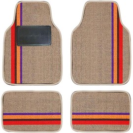Caryz Universal Car Floor Mats Cheynise Ring Easy Cleaning Non-Slip and Wear-Resistant All Weather Protector for Most Sedan,SUV,Truck Automobile Foot Pad 4 Pcs/Set Dark Beige, NY2442703
