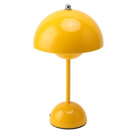 Gevvnss Modern Flowerpot Cordless Table Lamp,3 Color Stepless Dimmable Mushroom Light,Portable Bedside LED Desk Lamp,Perfect for Bedroom(Yellow)