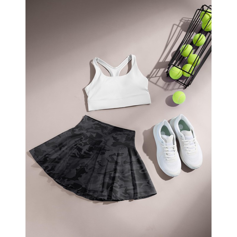 SANTINY Pleated Tennis Skirts for Women with Pockets Women's High