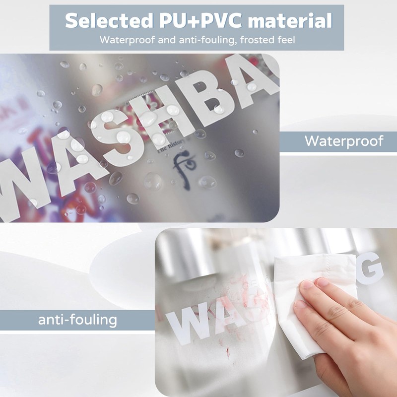 Large Clear Wash Bag, Dry Wet Segregation Toiletry Bag with