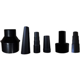 Dust Collection Cone Reducer 4-Inch to 2 1/2-Inch plus 5 Vacuum Hose Adapters Fits 1 1/16 to 1 3/4 inches Includes Shop Vac Adapter 2 1/2 to 1 1/4 inch and 1 Rubber Reducer