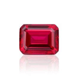 Lab Created Ruby Emerald Cut Loose Gemstone, Vivid Red Synthetic Corundum for Jewelry Making, Ring, Necklace (Emerald Cut, 3ct)