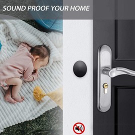 iplusmile 10 Pcs Anti-collision Stickers Black Door Handle Wall Black Door Knob Door Bumper Absorbent Bumper Door Hinge Stopper Black Door Stop Silica Gel Door Stopper No Punching