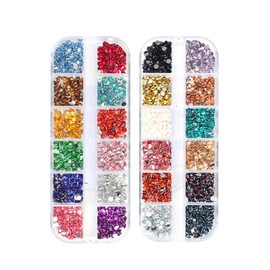 WOONEKY DIY Manicure Kit 3D Nail Rhinestones Glue Nail Art Decorations 2 Boxes of 3mm Flat Back Beads Safe Resin Material