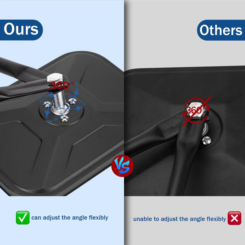 CALBEAU Mirrors Doors Off, Wider View Side Mirrors with Blind